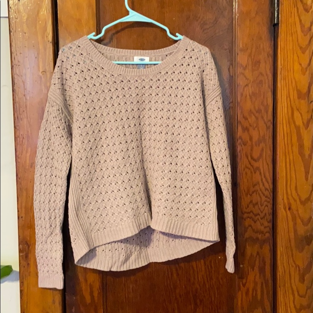 Old Navy cream/tan honeycomb knit sweater - Picture 2 of 3